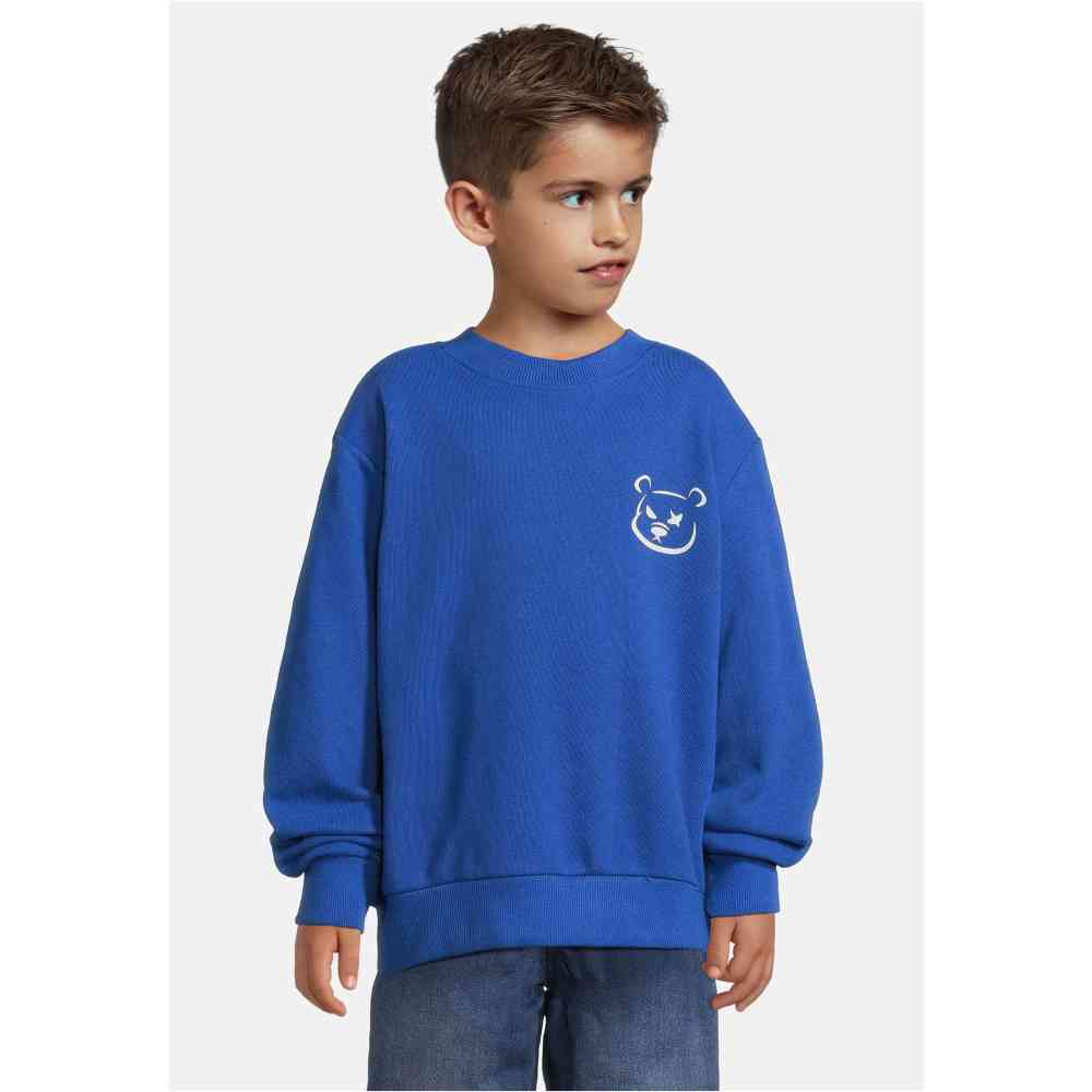 Urban Classics - Melting 8 Ball & Angry Teddy Sweater/trui kinderen - Grijs/Blauw